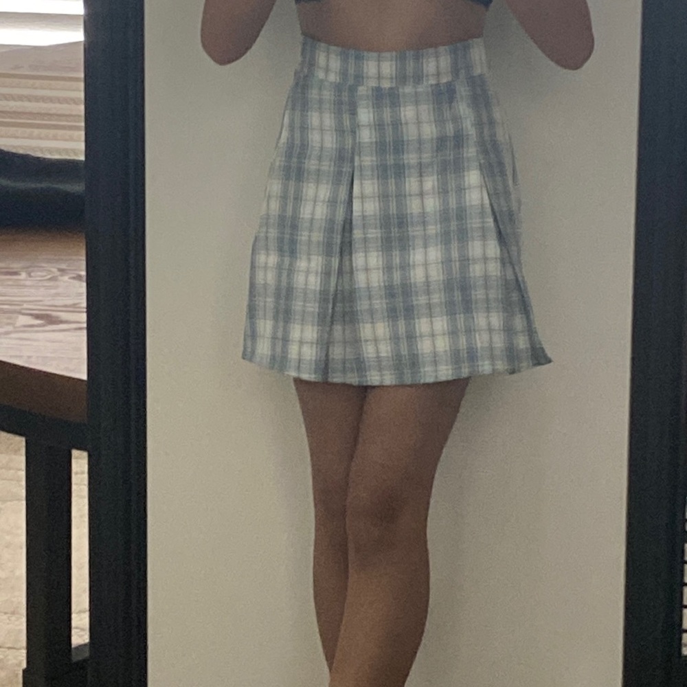SHEIN DAZY Blue “Tartan Pleated Skirt”
